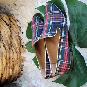 J. CREW plaid smoking loafers style AT839 size 7 Clueless Preppy